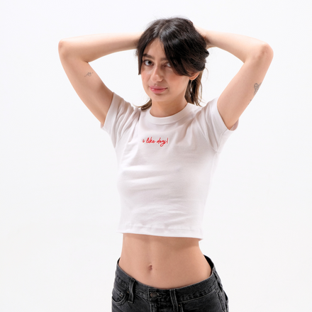 I LIKE DOGS RIBBED BABY TEE
